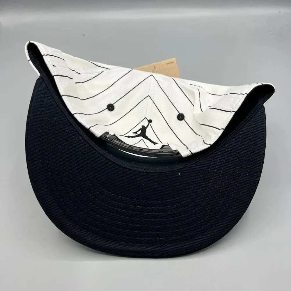 Air Jordan Hat Men S-M White Baron‎ 45 Pinstripes Jumpman Snap Back Cap New